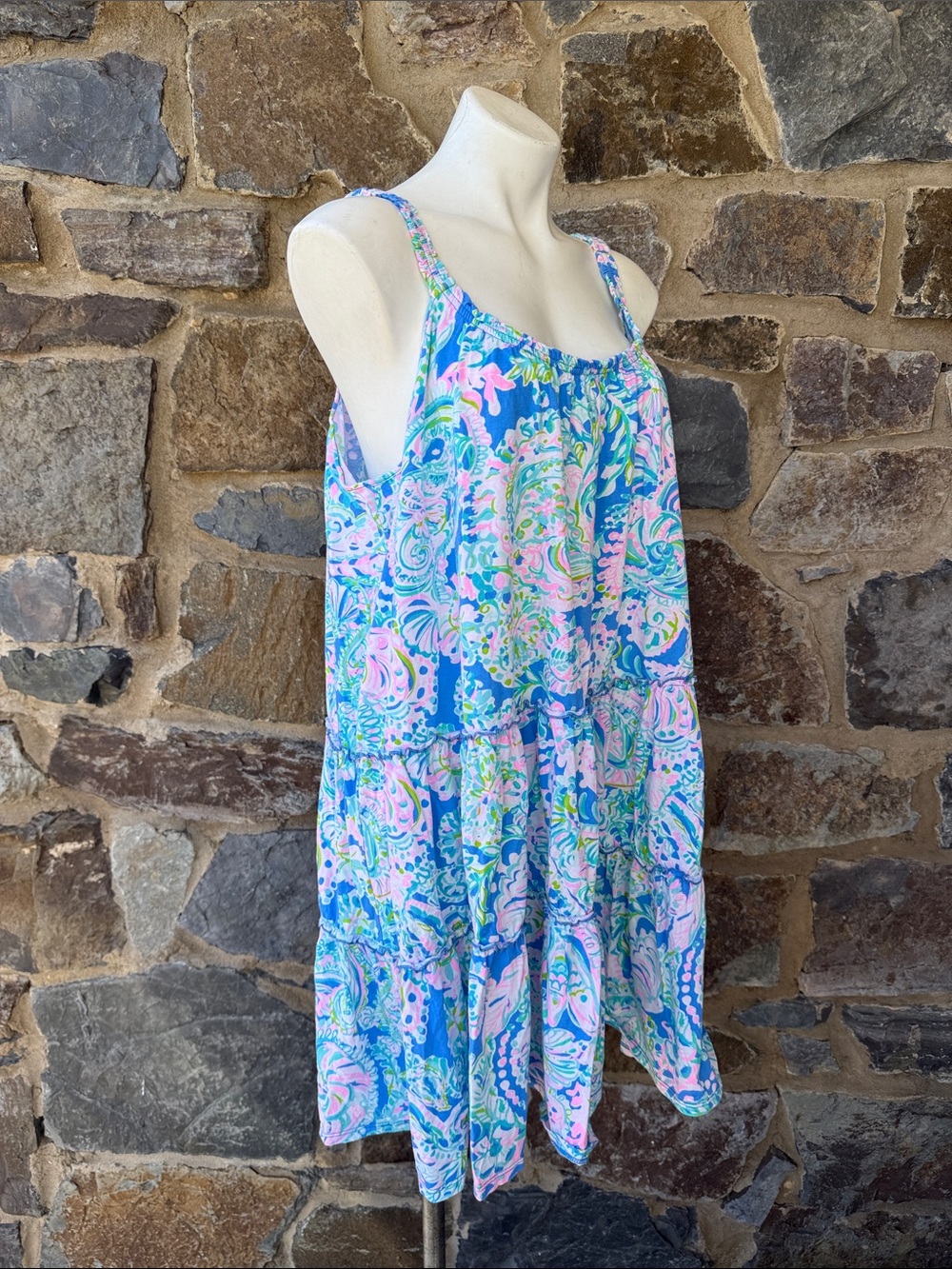 Lilly Pulitzer Tiered 'Loro Swing Dress' in Multi Dream Team Print Size XXL - Picture 7 of 10